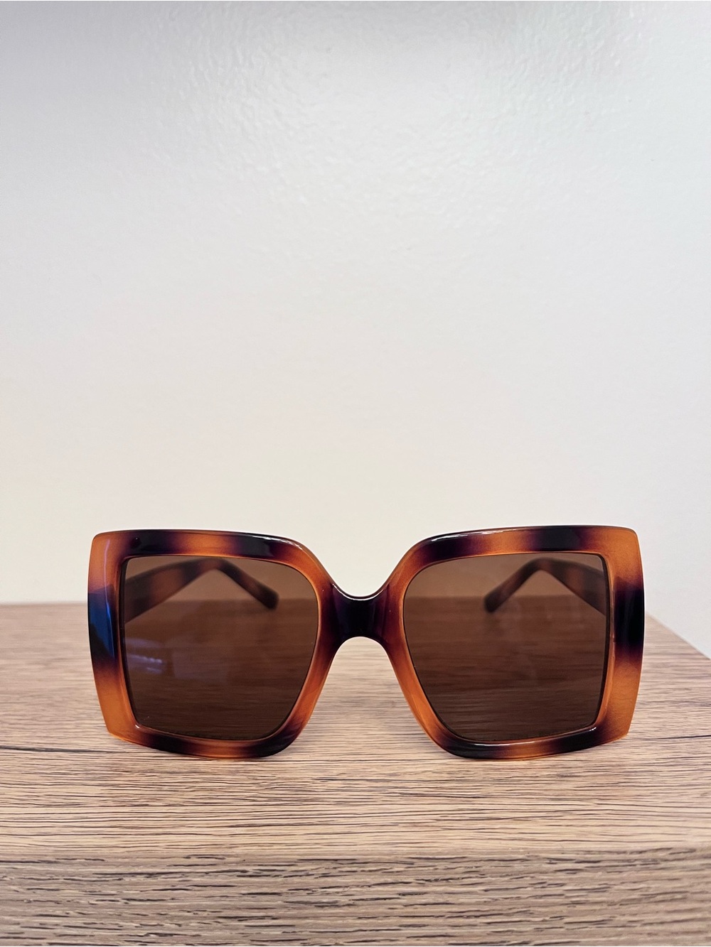 Kendall + Kylie Fiona Square Oversized Statement Sunglasses Brown Lenses